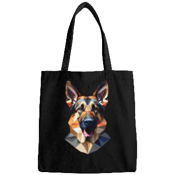 Discover German shepherd dog, German dog, polygon art Bags