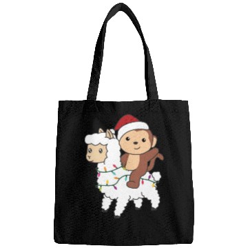Discover Monkey Lama Christmas Snow Winter Animals Bags