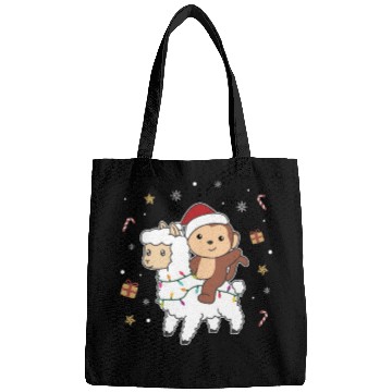Discover Monkey Lama Christmas Snow Winter Animals Bags