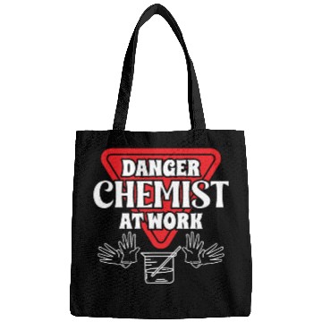 Discover Chemistry danger chemist at work science chemical Bags