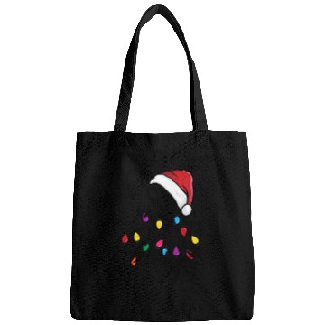 Discover Funny wolf with christmas lights Bags