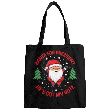 Discover Santa For President Christmas Tree Voting Voter Bags