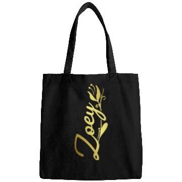 Discover Zoey Name Faux Gold Tulip Flourish Bags