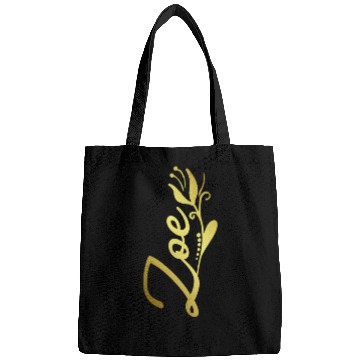 Discover Zoe Name Faux Gold Tulip Flourish Bags