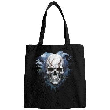 Discover Eternal Night: Haunting Skull Artwork Bags
