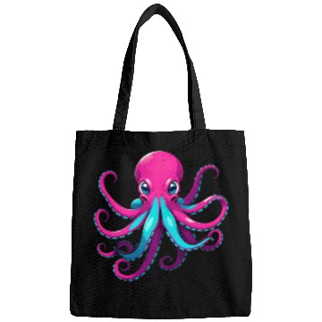 Discover A Cartoonish Octopus in a Playful Pose Bags