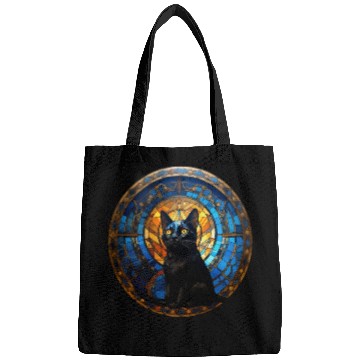 Discover Bombay cat in stained glass Bags
