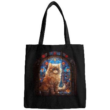 Discover Persian cat in stained glass Bags