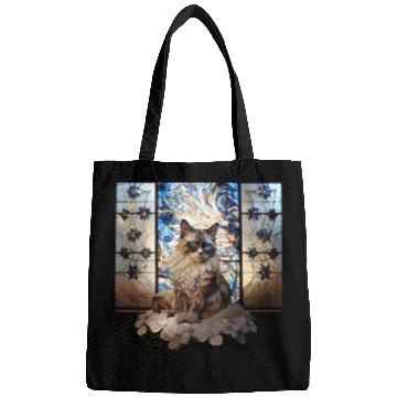 Discover Ragdoll cat in stained glass Bags