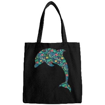 Discover Dolphin Tropical Flower Floral Bags