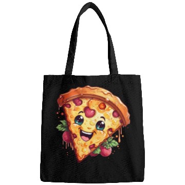 Discover A charming kawaii style pizza slice Bags