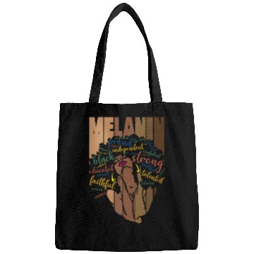 Discover Melanin Powerful Words Afro Black Bags