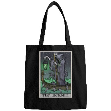 Discover The Hermit Tarot Card Gothic Halloween Grim Reaper Bags