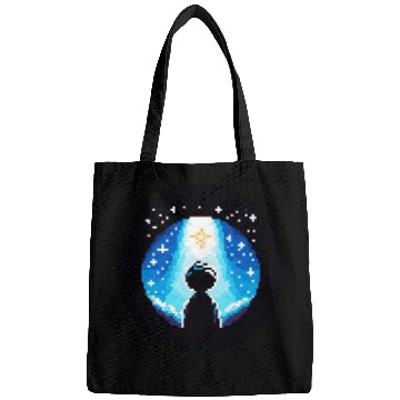 Discover Digital Night Sky - 8-Bit Childhood Dreams Bags