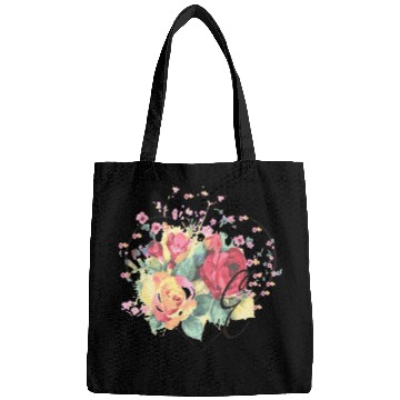 Discover Letter E Monogram Floral Roses Heart Bags