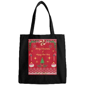 Discover Christmas tree ugly christmas sweater Bags