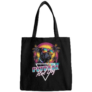 Discover Retro Wave Pitbull Terrier Hot Dog Bags