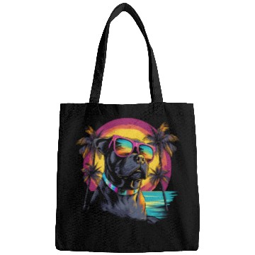 Discover Retro Wave Pitbull Terrier Dog Bags