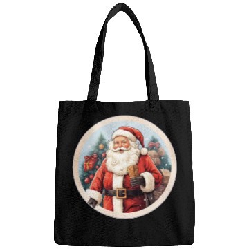 Discover 3D christmassticker circle Santa Claus Bags