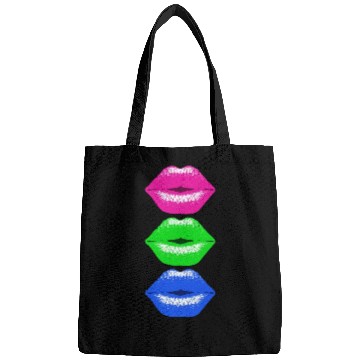 Discover 3 Kissing Lips Neon Colors Bags