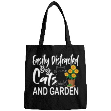 Discover Easily Distracted by Cats and Garden funny garden Bags