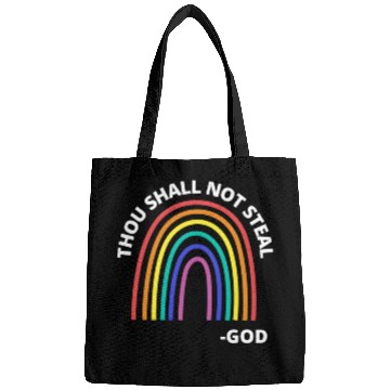 Discover Thou Shall Not Steal Rainbow God Christian Bags