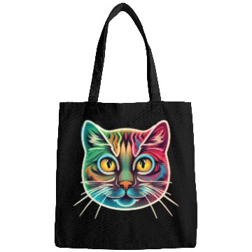 Discover cat face neon design Bags