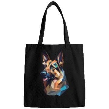 Discover German shepherd dog, German dog, polygon art Bags