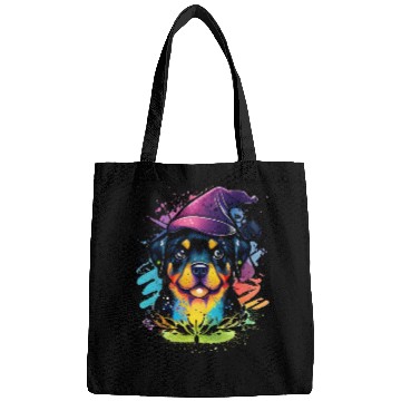 Discover Colorful Kawaii Rottweiler Wizard Bags