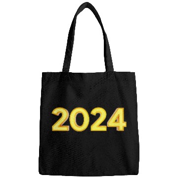 Discover Happy new year 2024 3D text gold render Bags