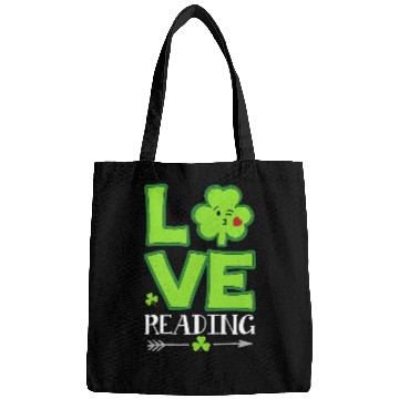 Discover Love Shamrock Reading Teacher Funny St Patricks Da Bags
