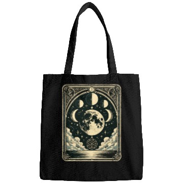 Discover Tarot Card Vintage Moon Phase Astrology Tarot Bags