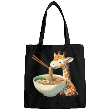 Discover Cute Giraffe Eats Ramen Noodles Giraffe Ramen Bags