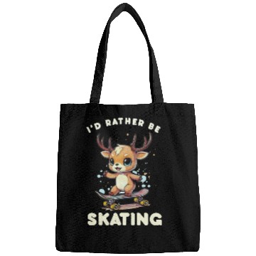 Discover I'd rather be skating | cute skating deer Bags