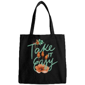 Discover Green Brown Typography Quotes Cute take it easy Bags