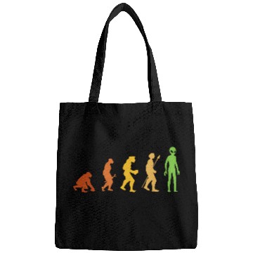 Discover Alien Funny Human Evolution Growth Theory Retro Bags