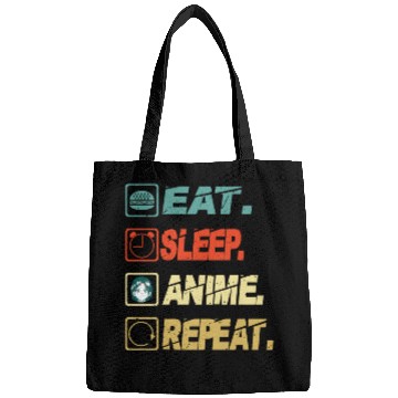 Discover Eat Sleep Anime Repeat Ramen Kawaii Japanese Manga Bags