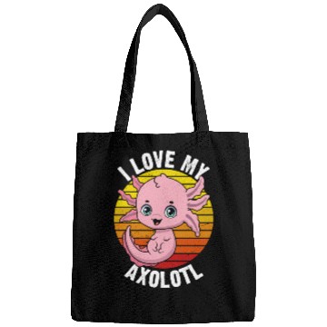 Discover I Love My Axolotl in Retro Bags