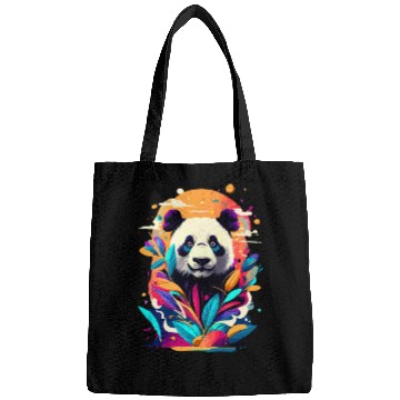 Discover Giant Panda Colourful - Cute Panda Bear Bamboo Bags
