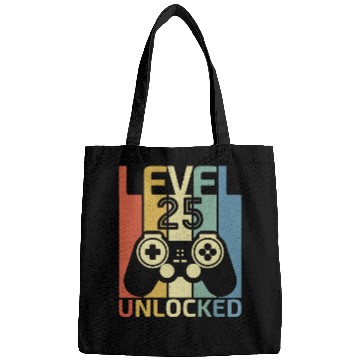 Discover Level 25 Unlocked Funny Video Gamer 25Th Birthday Bags