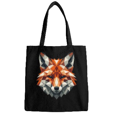 Discover Fox head orange polygon style Bags