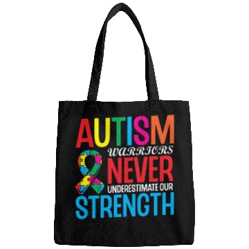 Discover Autism Warriors Never Underestimate Our Strength Bags