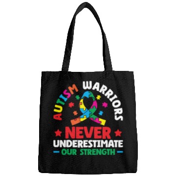 Discover Autism Warriors Never Underestimate Our Strength Bags