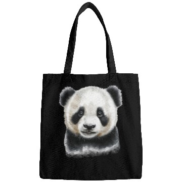 Discover Cute Panda Bear Cub Watercolor Painting Portrait Bags