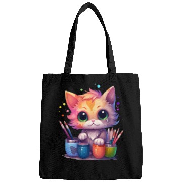 Discover cute painting cat Bags