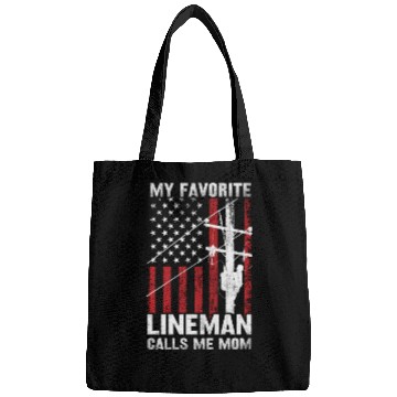 Discover Mothers day my favorite lineman Bags