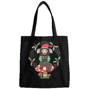Discover Marmoset Monkey On Mushroom Christmas Wreath Bags