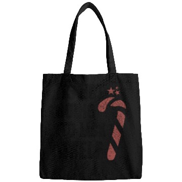 Discover Festive Candy Cane with Stars Illustration Bags