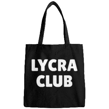Discover Lycra club, funny cycling lover Bags