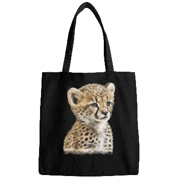 Discover Baby Cheetah Watercolor Painting Portrait Bags